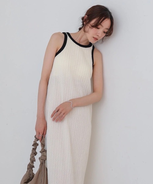 Bab(バブ)の「【S・Mサイズ展開】カップ付きアメスリワンピース(ワンピース・レディース・ブラック/アイボリー・SMALL/MEDIUM)」の1枚目の写真