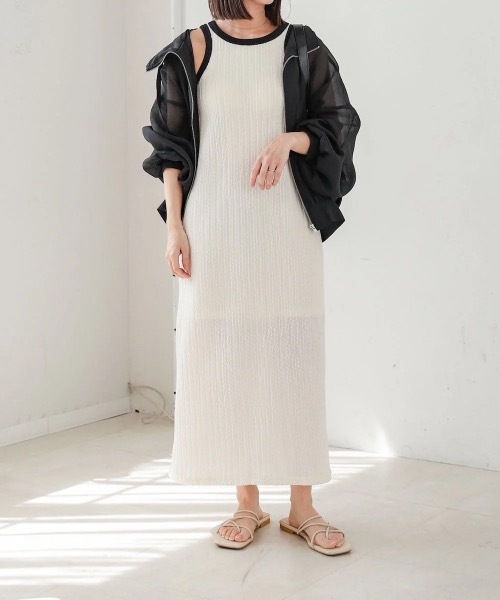 Bab(バブ)の「【S・Mサイズ展開】カップ付きアメスリワンピース(ワンピース・レディース・ブラック/アイボリー・SMALL/MEDIUM)」の14枚目の写真