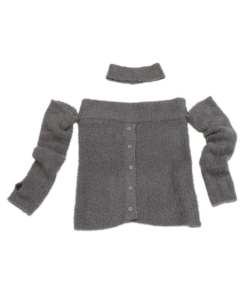 SPIRALGIRL(スパイラルガール)の「アームウォーマーシャギーニット(ニット/セーター・レディース・ベージュ/ブラック/グレー・FREE)」の19枚目の写真