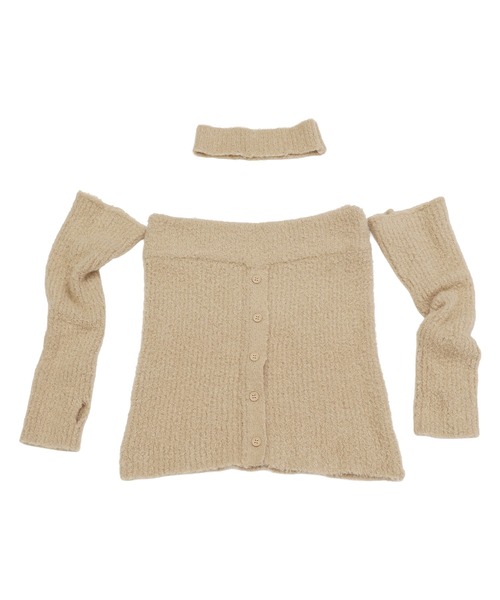 SPIRALGIRL(スパイラルガール)の「アームウォーマーシャギーニット(ニット/セーター・レディース・ベージュ/ブラック/グレー・FREE)」の18枚目の写真