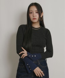 ＋81BRANCA ケーブルニットセーター　バイカラー 予約商品】「バイカラー」に該当するレディースのニット