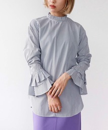 Three Four Time（スリーフォータイム）の「ラッフルスリーブプリーツブラウス（シャツ/ブラウス）」