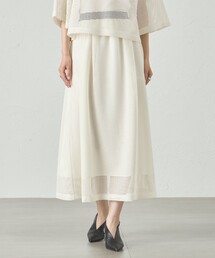 【セットアップ対応/オンでもオフでも活躍】メッシュフレアスカート