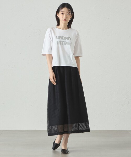 CAST:(キャストコロン)の「【セットアップ対応/オンでもオフでも活躍】メッシュフレアスカート(スカート・レディース・グリーン系その他7/ブラック/オフホワイト・S/M/L)」の7枚目の写真