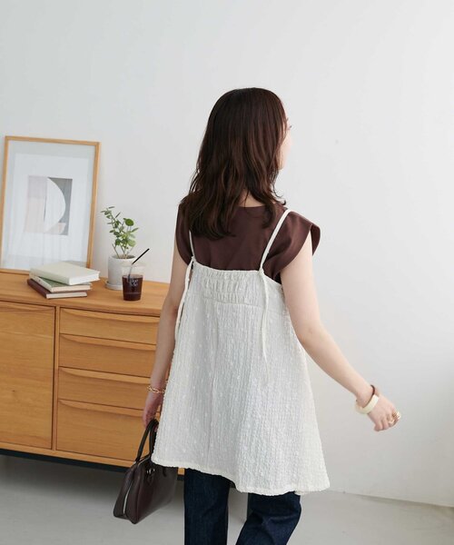 DISCOAT ドットジャガードキャミチュニック トップス Discoat｜ドットジャガードキャミチュニック | Rakuten Fashion