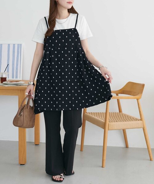 【新品ダクなし】ADORE チュニック セール】ドットジャガードキャミチュニック（チュニック