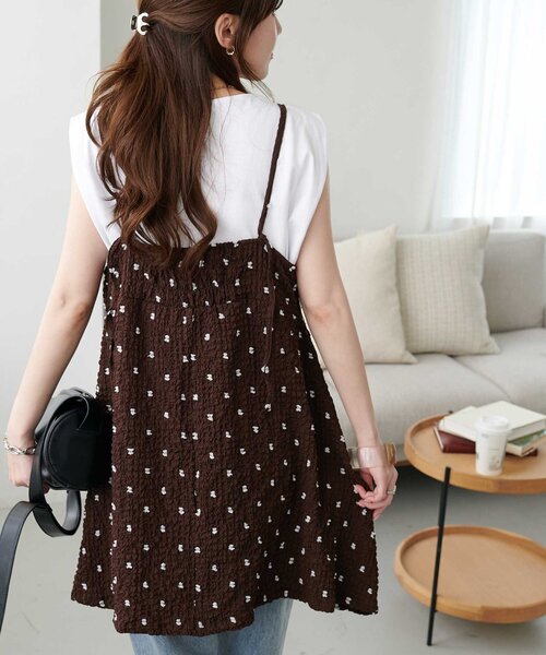 セール】ドットジャガードキャミチュニック（チュニック）｜DISCOAT