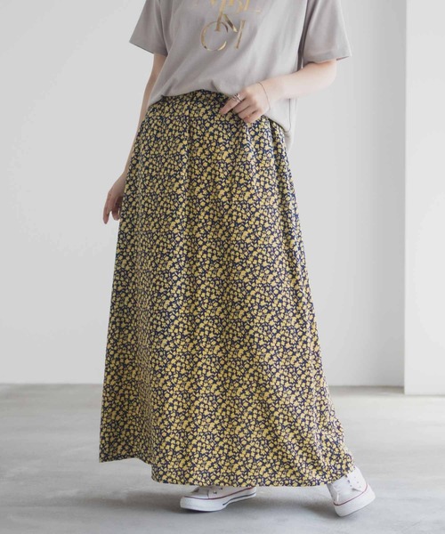 Mac-House（マックハウス）の「Idnes 小花柄ナロースカート（スカート・レディース・ベージュ系/ネイビー系・M）」の10枚目の写真