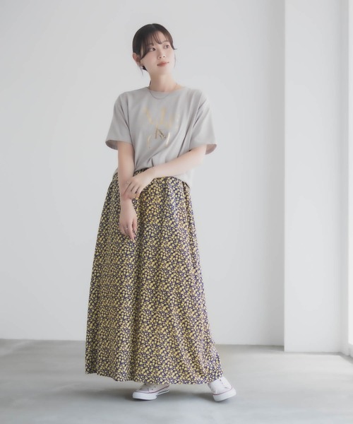 Mac-House（マックハウス）の「Idnes 小花柄ナロースカート（スカート・レディース・ベージュ系/ネイビー系・M）」の16枚目の写真