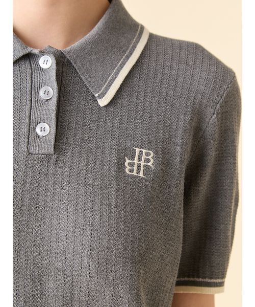 LILY BROWN（リリーブラウン）の「ワンポイントニットポロシャツ（ポロシャツ・レディース・ホワイト・F）」の8枚目の写真