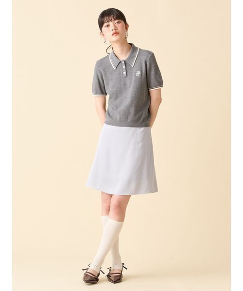 LILY BROWN（リリーブラウン）の「ワンポイントニットポロシャツ（ポロシャツ・レディース・ホワイト・F）」の10枚目の写真