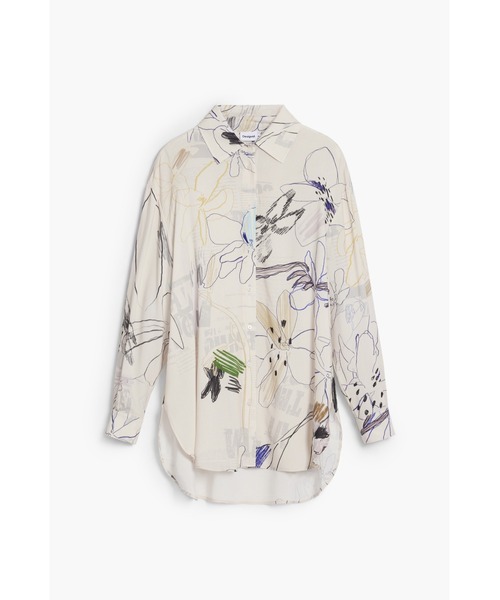 Desigual（デシグアル）の「アートコラージュオーバーサイズシャツ（シャツ/ブラウス・レディース・ホワイト・XS/S/M/L/XL）」の6枚目の写真