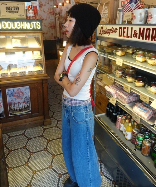 TEEN BOOP（ティーンブープ）の「2wayチェックレイヤードデニム（デニムパンツ・レディース・ブルー・SMALL/MEDIUM）」の16枚目の写真