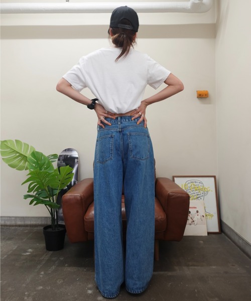 TEEN BOOP（ティーンブープ）の「2wayチェックレイヤードデニム（デニムパンツ・レディース・ブルー・SMALL/MEDIUM）」の7枚目の写真