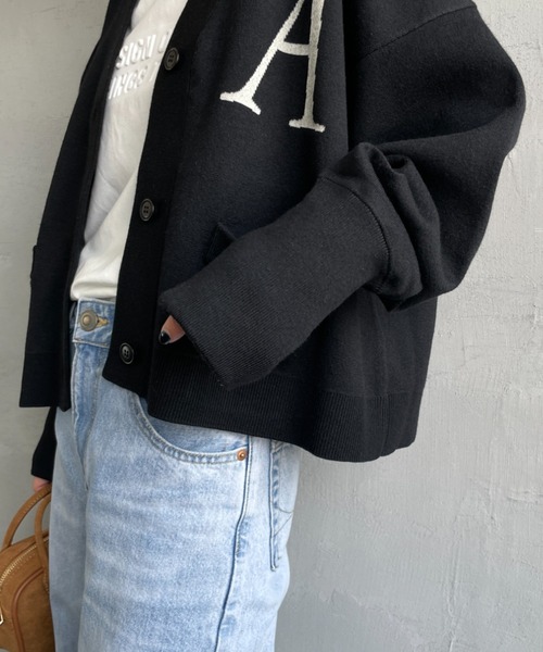 Americana/アメリカーナ] 別注 バックロゴ ショート丈 Vネック