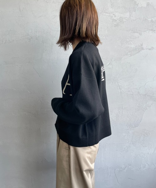 Americana/アメリカーナ] 別注 バックロゴ ショート丈 Vネック