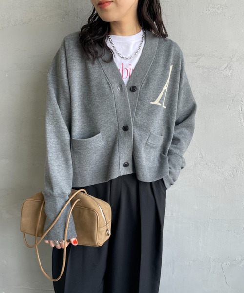 Americana/アメリカーナ] 別注 バックロゴ ショート丈 Vネック