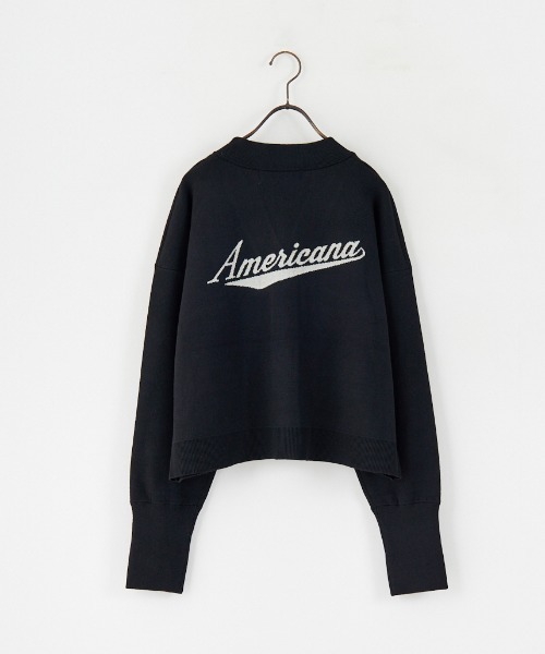 Americana/アメリカーナ] 別注 バックロゴ ショート丈 Vネック