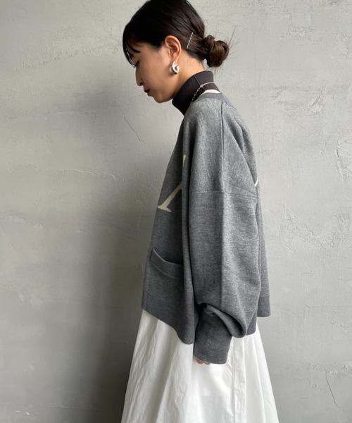 Americana/アメリカーナ] 別注 バックロゴ ショート丈 Vネック