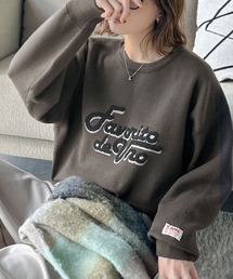《JaVaジャバコラボ》後ろタックで作る旬シルエット♪サガラ刺繍風ロゴコクーンニット