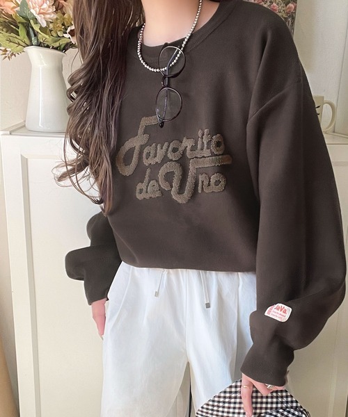 Java(ジャバ)の「《JaVaジャバコラボ》後ろタックで作る旬シルエット♪サガラ刺繍風ロゴコクーンニット(ニット/セーター・レディース・グレー/ネイビー/アイボリー/チャコール/モカ/ブラウン・X-LARGE/LARGE/MEDIUM/SMALL)」の18枚目の写真