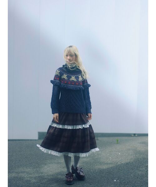 セール】bear yoke knit tops（ニット/セーター）｜merry jenny