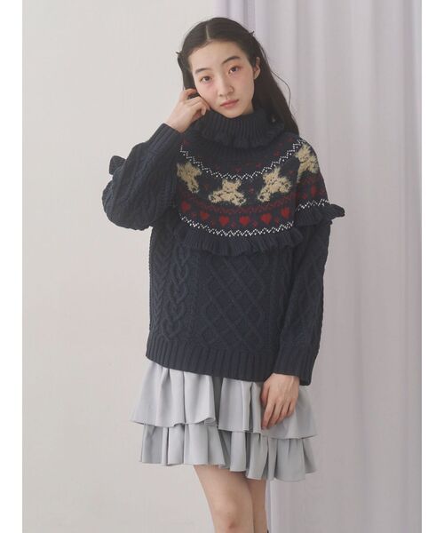 トップス merry jenny bear yoke knit tops bear yoke knit tops（ニット/セーター）｜merry jenny（メリー
