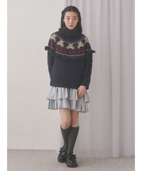 セール】bear yoke knit tops（ニット/セーター）｜merry jenny