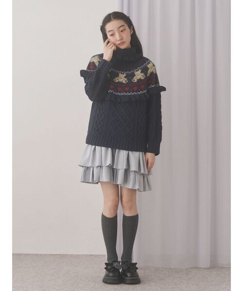 セール】bear yoke knit tops（ニット/セーター）｜merry jenny