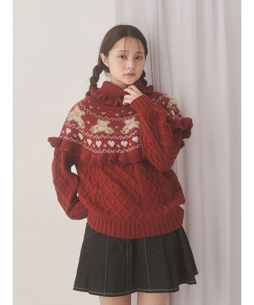 bear yoke knit tops（ニット/セーター）｜merry jenny（メリー