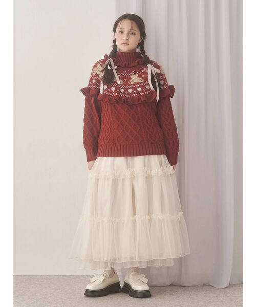 セール】bear yoke knit tops（ニット/セーター）｜merry jenny