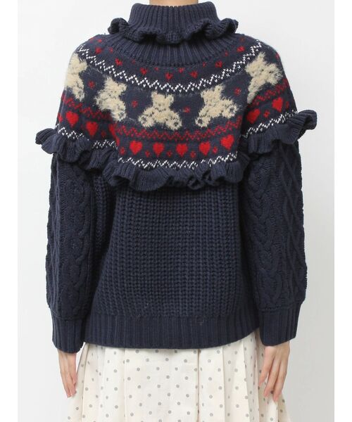 セール】bear yoke knit tops（ニット/セーター）｜merry jenny