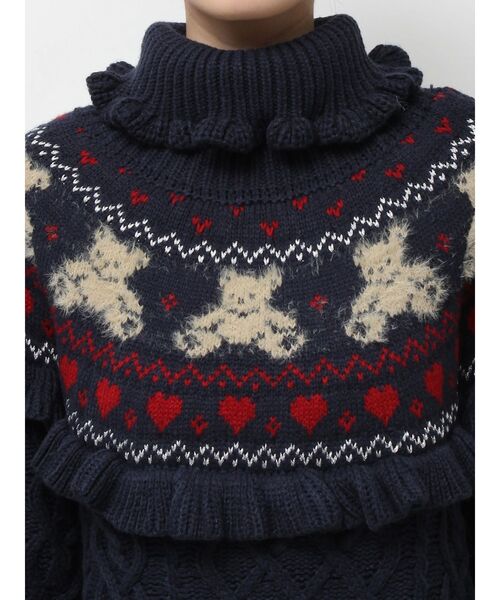 merry jenny（メリージェニー）の「bear yoke knit tops（ニット