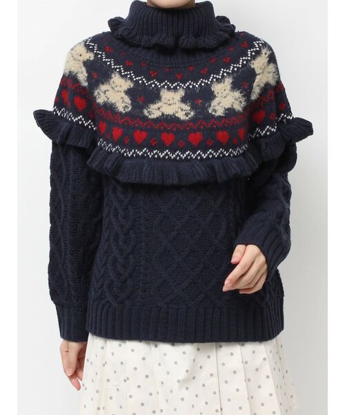 bear yoke knit tops（ニット/セーター）｜merry jenny（メリー