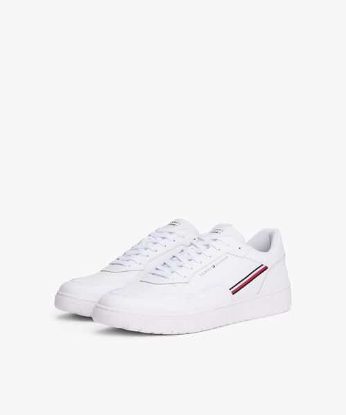 TOMMY HILFIGER(トミーヒルフィガー)の「バスケットコアストライプレースアップシューズ(スニーカー・メンズ・ホワイト/ネイビー・27.5cm/25cm/26cm/26.5cm/28cm)」の2枚目の写真