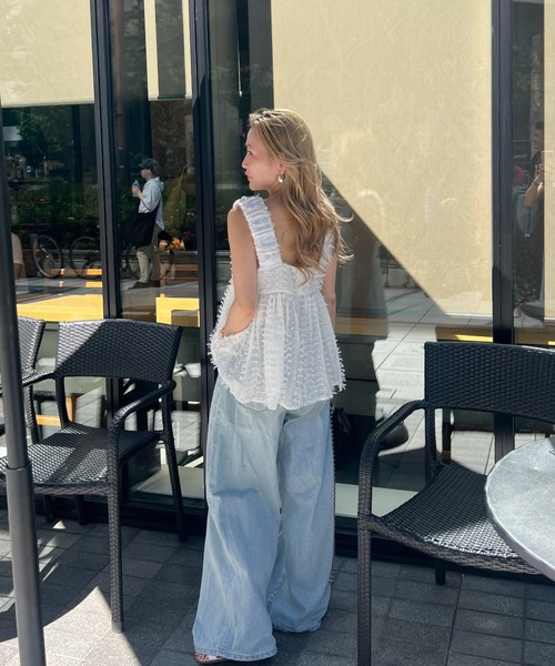 StyleSea（スタイルシー）の「フリンジレースビスチェ（Tシャツ/カットソー・レディース・ブラック/オフホワイト/ホワイト系その他・FREE）」の6枚目の写真