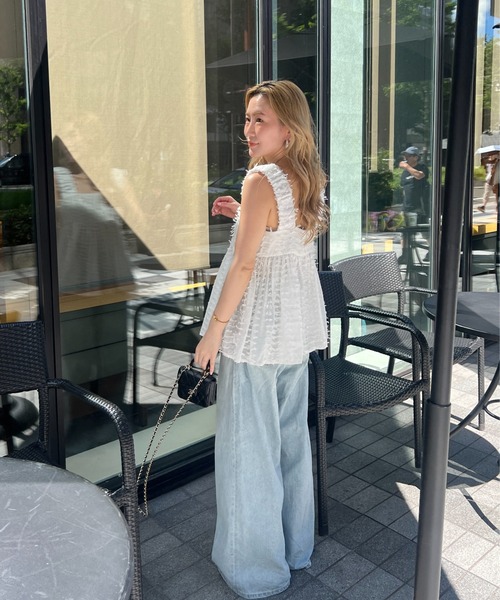 StyleSea（スタイルシー）の「フリンジレースビスチェ（Tシャツ/カットソー・レディース・ブラック/オフホワイト/ホワイト系その他・FREE）」の8枚目の写真