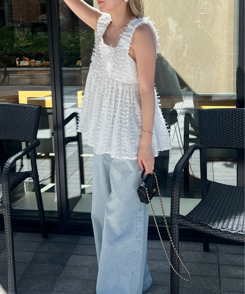 StyleSea（スタイルシー）の「フリンジレースビスチェ（Tシャツ/カットソー・レディース・ブラック/オフホワイト/ホワイト系その他・FREE）」の9枚目の写真