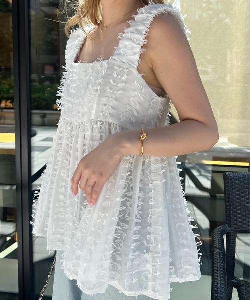 StyleSea（スタイルシー）の「フリンジレースビスチェ（Tシャツ/カットソー・レディース・ブラック/オフホワイト/ホワイト系その他・FREE）」の10枚目の写真