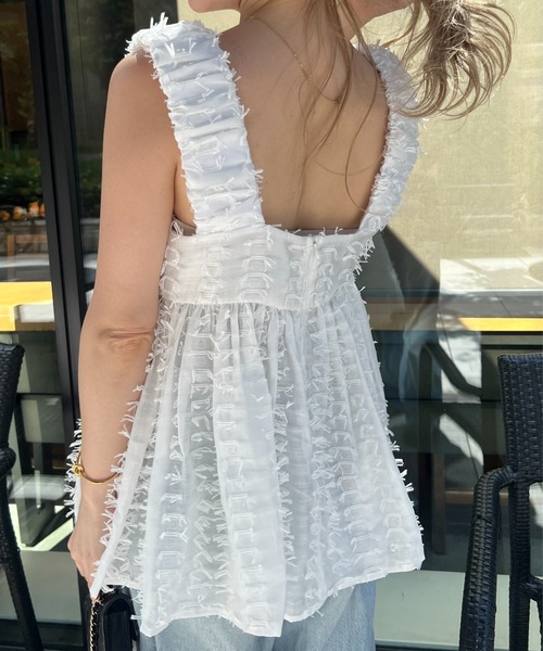 StyleSea（スタイルシー）の「フリンジレースビスチェ（Tシャツ/カットソー・レディース・ブラック/オフホワイト/ホワイト系その他・FREE）」の11枚目の写真