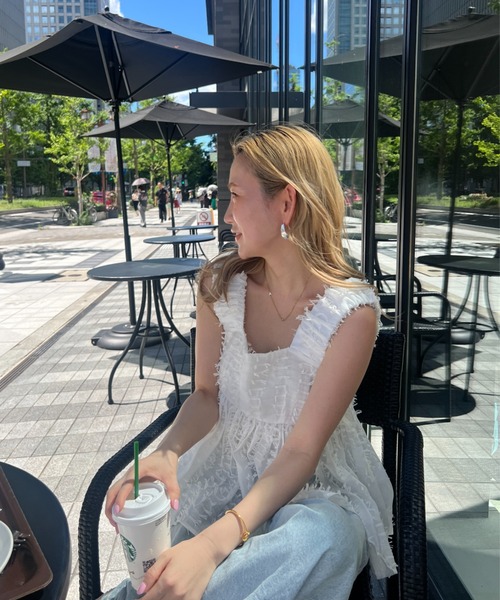 StyleSea（スタイルシー）の「フリンジレースビスチェ（Tシャツ/カットソー・レディース・ブラック/オフホワイト/ホワイト系その他・FREE）」の12枚目の写真