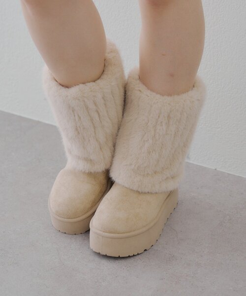 ⭐︎mmm⭐︎COACH ムートンブーツ ホワイト/ベージュ フェイファーショートムートン（ブーツ）｜Remind me and