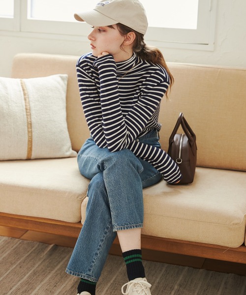 ANGIE（アンジー）の「タートルネックニット（ニット/セーター・レディース・ブルー・LARGE）」の6枚目の写真