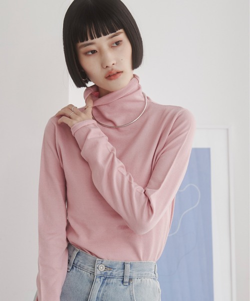 ANGIE（アンジー）の「タートルネックニット（ニット/セーター・レディース・ブルー・LARGE）」の9枚目の写真