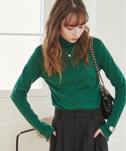 ANGIE（アンジー）の「タートルネックニット（ニット/セーター・レディース・ブルー・LARGE）」の13枚目の写真