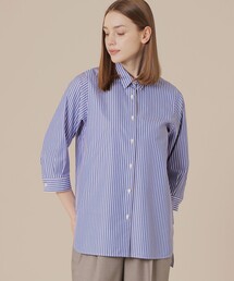 新品　マッキントッシュロンドン　ストライプコットンブラウス　グリーン　38 半袖 グリーン系｜シャツ・ブラウス｜MACKINTOSH LONDON