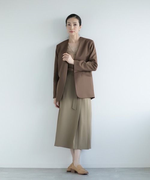 DECADE CLASSIC(ディケイド クラシック)の「【DECADECLASSIC】ノーカラー ジャケット(ノーカラージャケット・レディース・ブラック/チョコ/ホワイト・MEDIUM)」の9枚目の写真