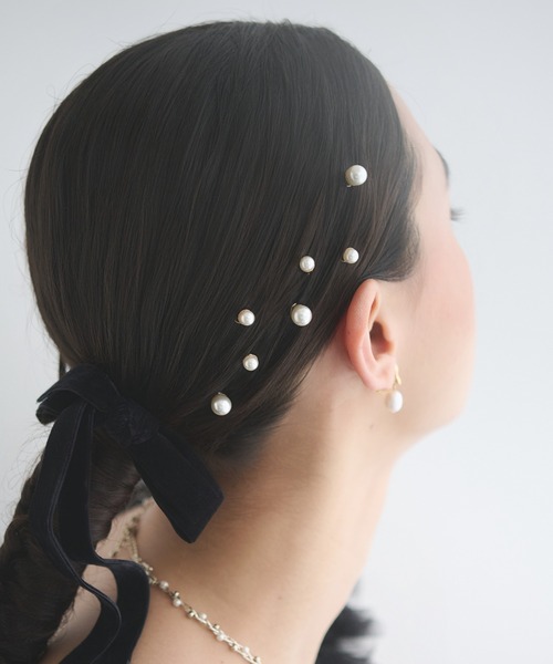 dee doo dah（ディドゥダ）の「【deedoodah】パールヘアピアスセット（ヘアピン・レディース・A/B・FREE）」の2枚目の写真