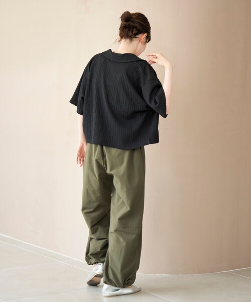 coen（コーエン）の「ポコポコハーフスリーブシャツ（シャツ/ブラウス・レディース・ブラック/ベージュ/ダークオレンジ・M/L）」の9枚目の写真