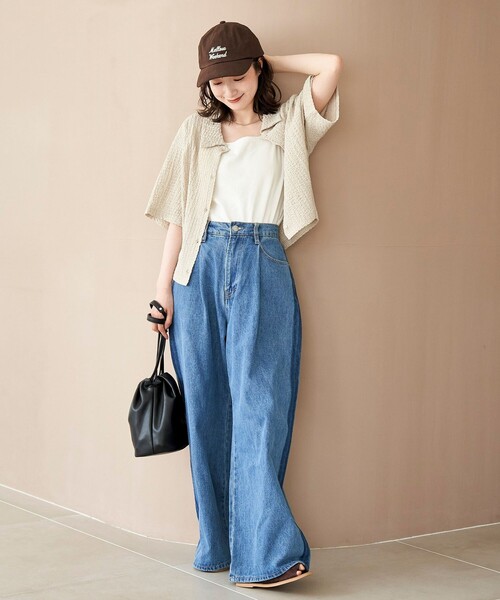 coen（コーエン）の「ポコポコハーフスリーブシャツ（シャツ/ブラウス・レディース・ブラック/ベージュ/ダークオレンジ・M/L）」の13枚目の写真